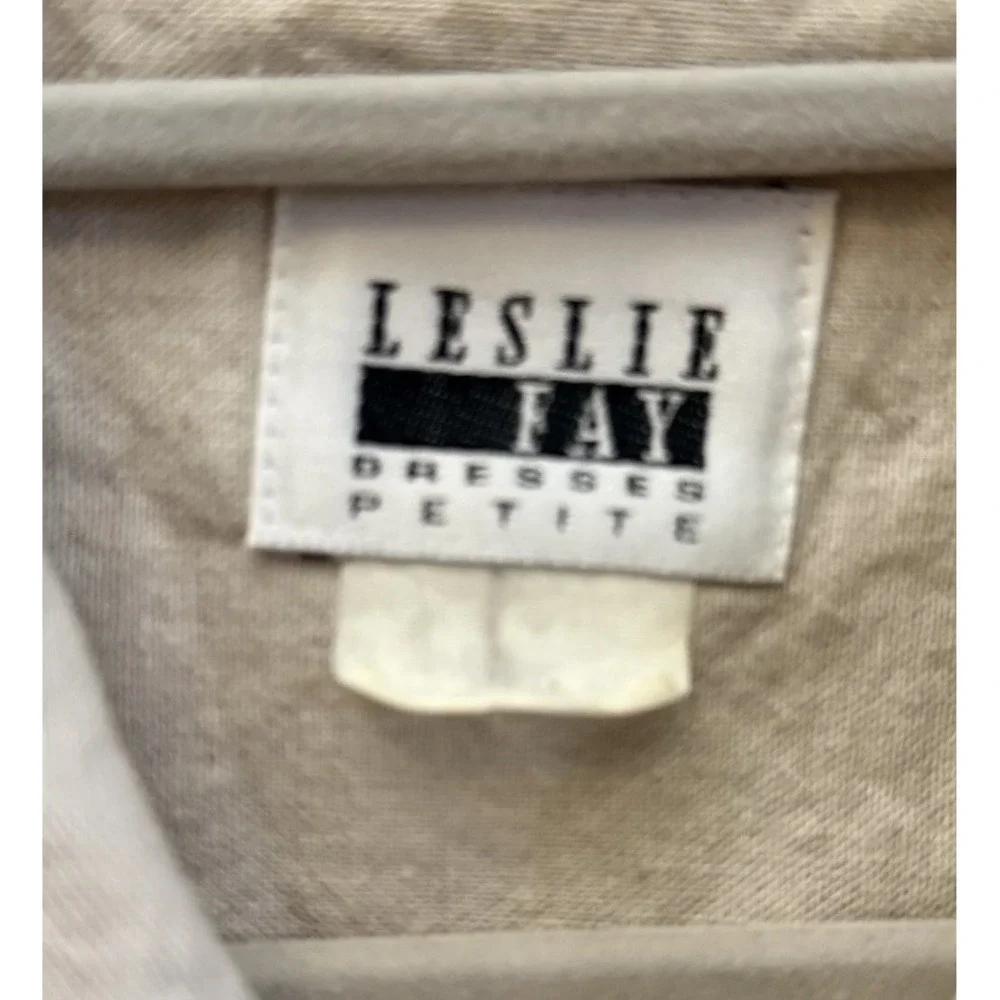 Vintage Leslie Fay Linen Blend Chore Coat Floral Tan Cottage Fairy L/XL - Picture 3 of 9